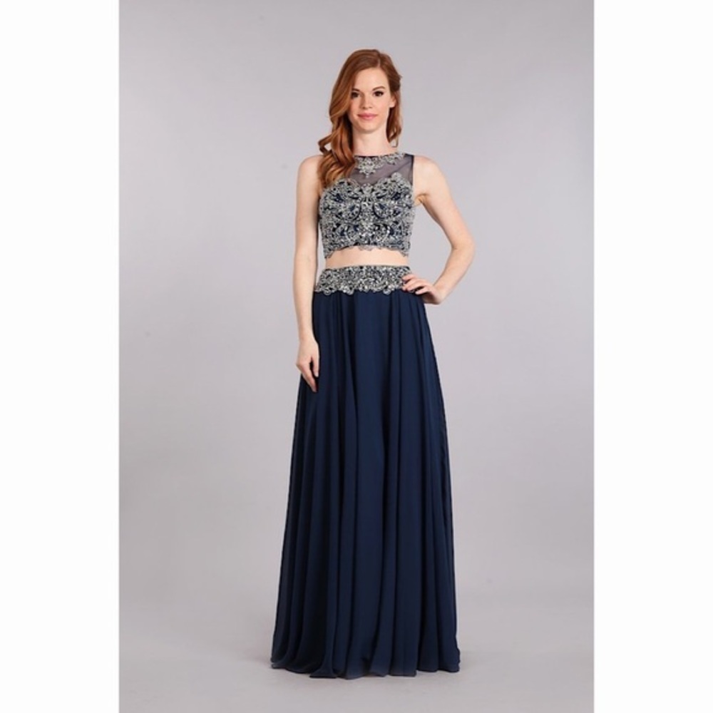 2 pc 1619 Navy Dress. Super cute and sparkly with sequins. Missy size 0.